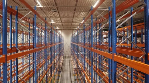 Shelves in the warehouse 03 Video stock 296795597