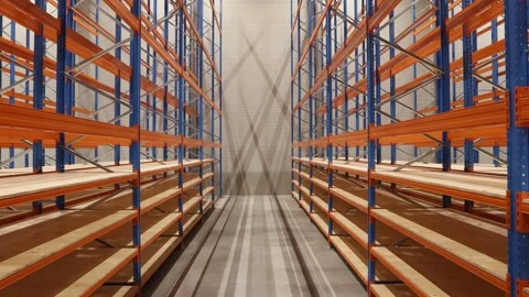 Shelves in the warehouse 04 Stock Footage 296795680