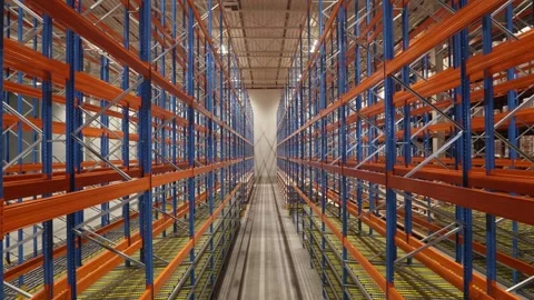 Shelves in the warehouse 05 Video stock 296795728