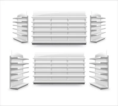 Shelving rack for store trading empty template for design stock vector Stock Illustration