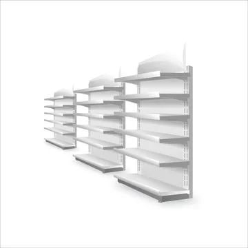 Shelving rack for store trading empty template for design stock vector Stock Illustration
