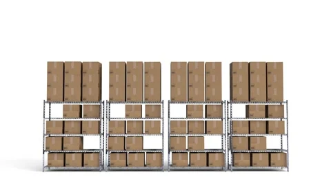 Shelving unit with boxes Stock Footage 310506524