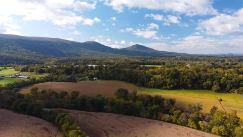 Shenandoah Valley Fall Aerial Stock Footage 305585868