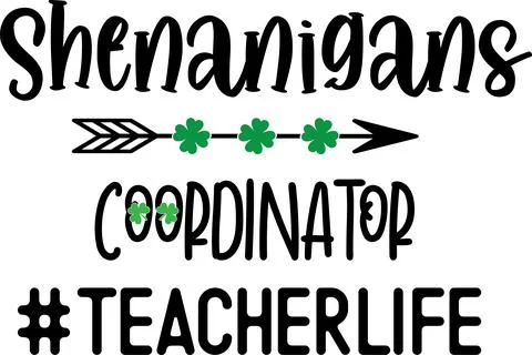 Shenanigans Coordinator, Green Clover, So Lucky, Shamrock, Lucky Clover Stock-Illustration