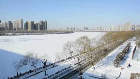 Shenshuiwan Park in Winter Stock-Footage 85694698