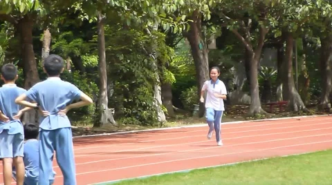 Shenzhen, China: primary school students in the physical activity class Stock Footage 65282014