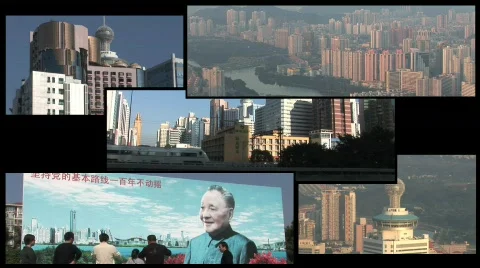 Shenzhen, China Split Screen Stock Footage 311835