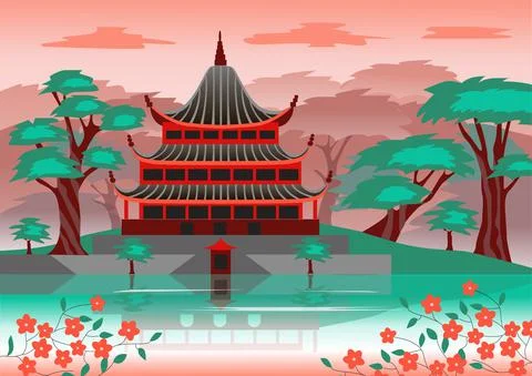 Shenzhen flat poster, banner, postcard, card for travel company, T-shirt, shirt Stock Illustration