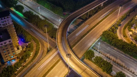 Shenzhen junction night timelapse Stock Footage 51717722