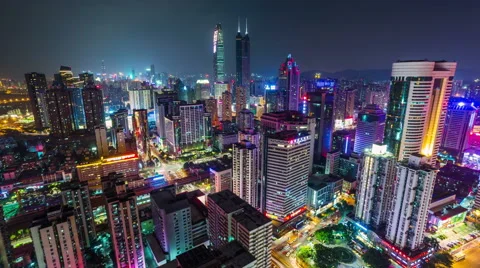 Shenzhen rooftop with view of King Key100 Timelapse Stock-Footage 51679938