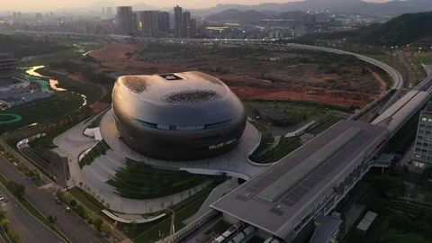 Shenzhen Science and Technology Museum looks like a spaceship Stock Footage 307674929