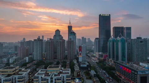 Shenzhen sunset Sity streets timelapse Stock-Footage 51717476