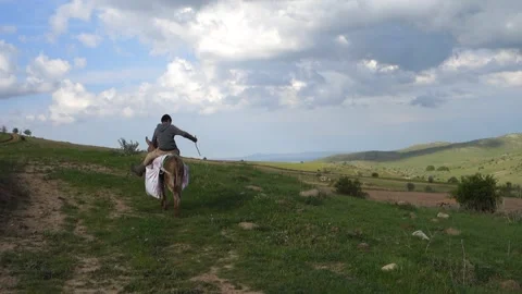 The shepherd on the donkey, the shepherd on the donkey, Vídeos de archivo 242160745