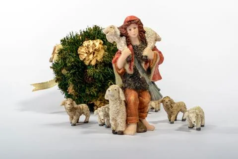 Shepherd with his sheep Stock Photos