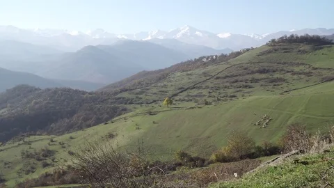 Shepherd. A view from a height is a herdsman's herd. The shepherd grazes livesto Stock Footage 82486802