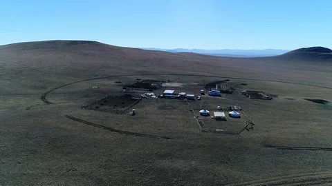 Shepherd's camp in the valley Stock Footage 122585657
