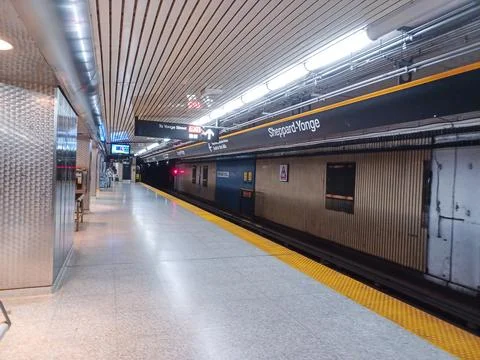 Sheppard - Younge Subway Station interior view in Toronto Stock Photos
