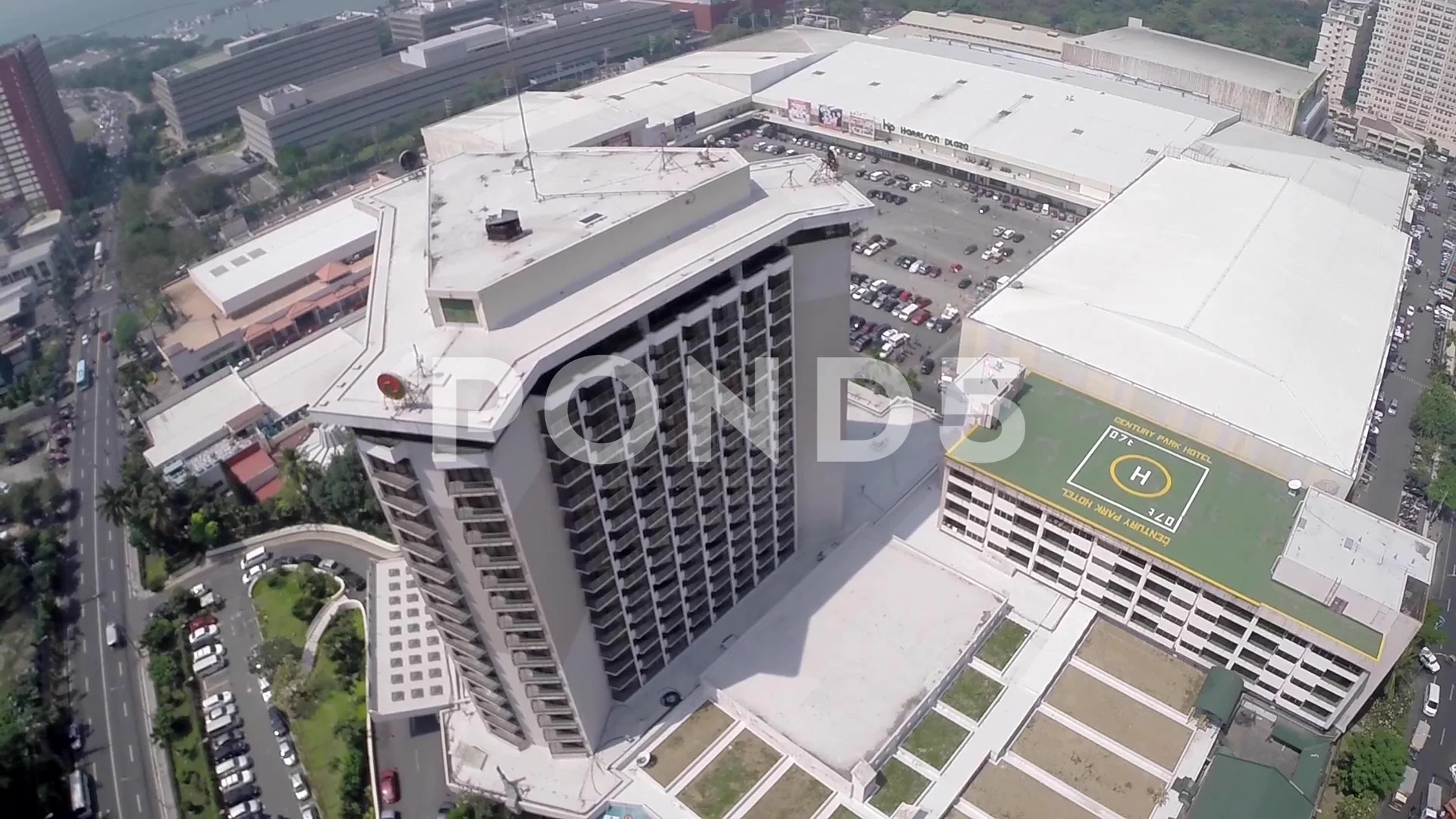 Sheraton Hotel Manila Aerial Video | Stock Video | Pond5