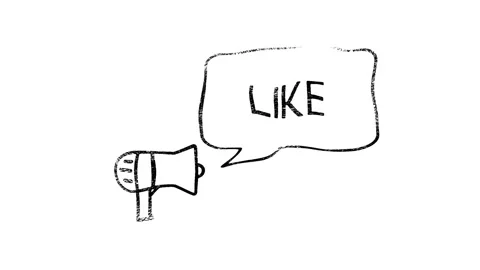 Like shere text animated megaphone with speech bubble title highlight slide Stock Footage 153836705