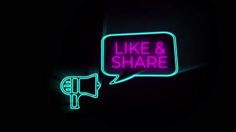 Like shere text animated megaphone with speech bubble title highlight slide Stock Footage 153853592