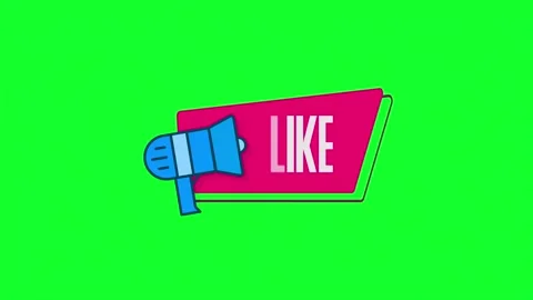 Like shere text animated megaphone with speech bubble title highlight slide Stock Footage 153854775