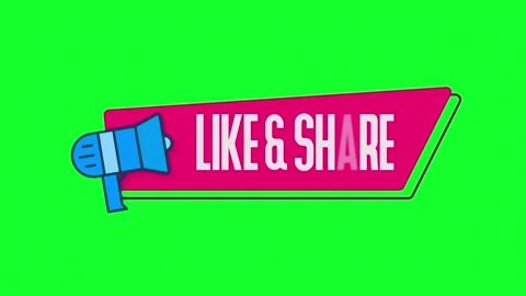 Like shere text animated megaphone with speech bubble title highlight slide Stock Footage 153855555