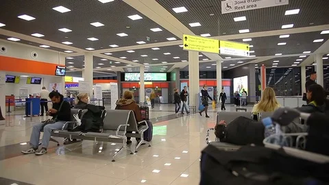 Sheremetyevo airport. Expectation Stock Footage 70957655