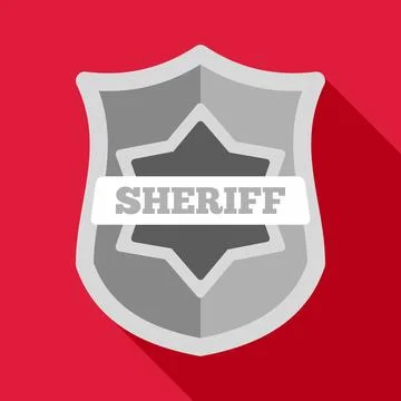 Sheriff badge flat icon representing law enforcement Stock Illustration