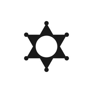 Sheriff Badge Icon Flat Graphic Design Stock Illustration