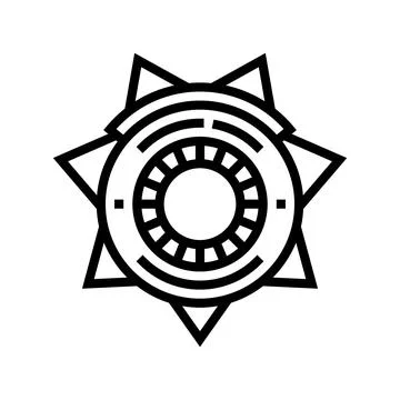 Sheriff badge line icon vector illustration Stock Illustration