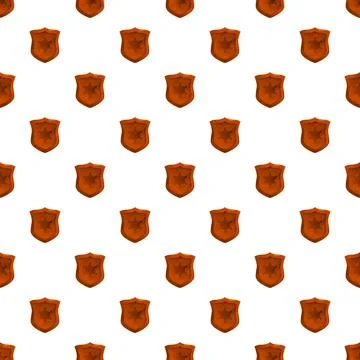 Sheriff badge shield pattern protecting western law symbol Stock Illustration