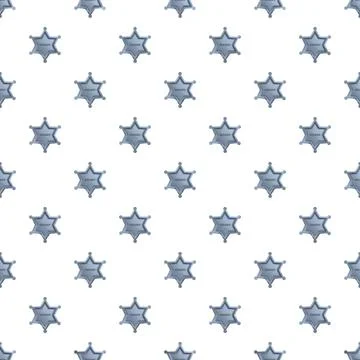 Sheriff badges repeating on white background pattern Illustrazione stock