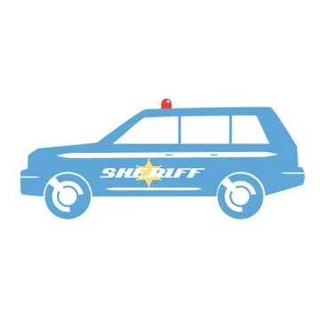 Sheriff car flat design. Stock Illustration