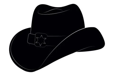 Sheriff Hat Icon. Vector Isolated Object. Side View. Symbol of Wild West Stock Illustration