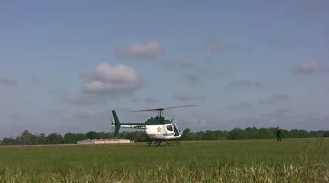 Sheriff helicopter Stock Footage 11140293