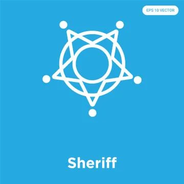 Sheriff icon isolated on blue background Free Stock Illustration