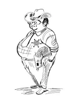 Sheriff with pistol Stock Illustration