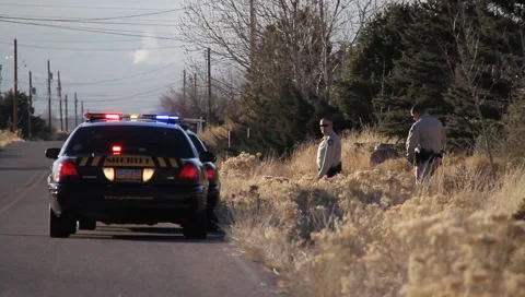 Sheriff at scene Stock Footage 1002543