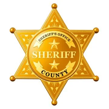 Sheriff Star Badge, 3D rendering Stockillustratie