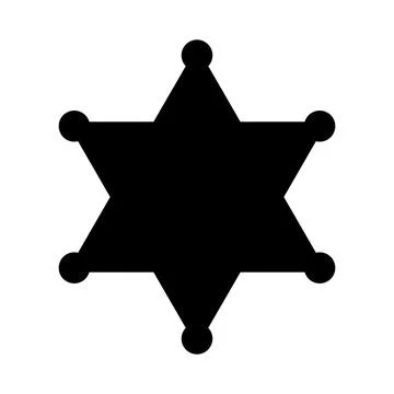 Sheriff star black vector icon on white background Stock Illustration