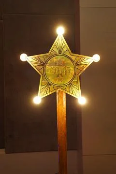 Sheriff star decor with light Stock Photos