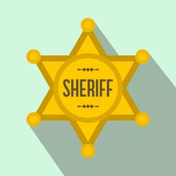 Sheriff star flat icon Stock Illustration