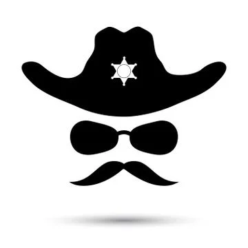 Sheriff vector icon isolated on white. Stock Illustration