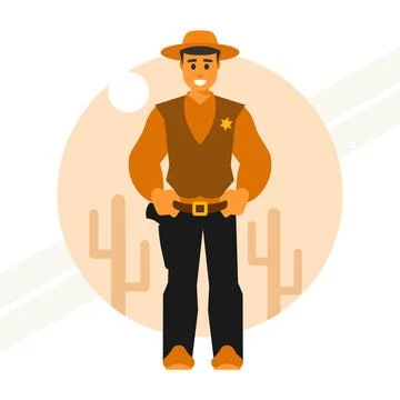 Sheriff-of-the-wild-west Stock Illustration