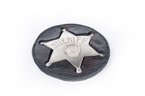 Sheriff's badge isolated on white background Stock Photos