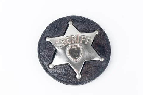 Sheriff's badge isolated on white background Stock Photos