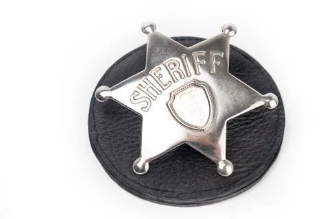 Sheriff's badge isolated on white background Stock Photos