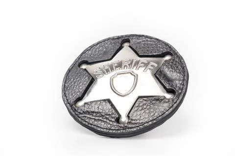 Sheriff's badge isolated on white background Stock Photos