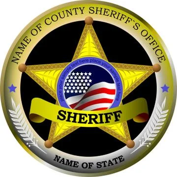 Sheriff's badge on a white background Stock Illustration