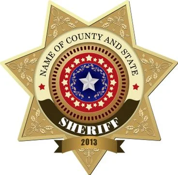 Sheriff's badge on a white background Stock Illustration